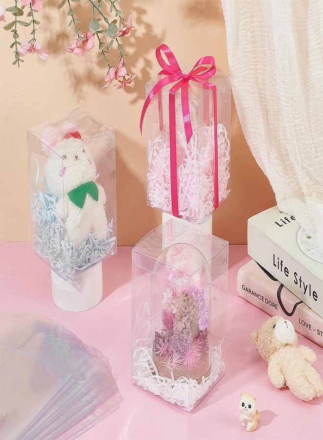 بينيكريت مجموعة بينيكريت من 15 علبة هدايا مستطيلة شفافة، مصنوعة من بلاستيك PVC شفاف، مثالية لتغليف الهدايا في حفلات الزفاف وأعياد الميلاد وحفلات توديع العزوبية، بأبعاد 3.54 × 3.54 × 5.55 بوصة. - Image 4